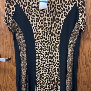 MICHAEL Michael Kors Camel and Black Leopard Print Dress